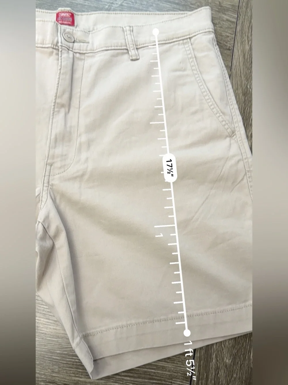 Levi's XX Chino Men's Relaxed Fit Beige Cotton Elastane Shorts Pockets Size 34
